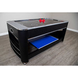 Hathaway Triple Threat 6-ft Air Hockey 3-in-1 Rotating Multi-Game Table and Cabinet