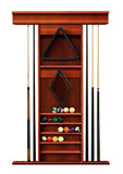 Playcraft Traditional 8 Cue Billiard Equipment Wall Rack