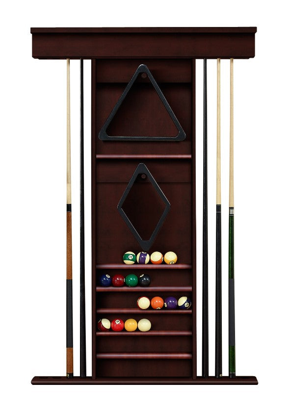 Playcraft Hardwood 8 Cue Billiard Equipment Wall Rack