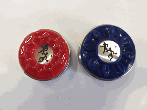 Playcraft Deluxe Shuffleboard Weights, Set of 8 (4 Red, 4 Blue)